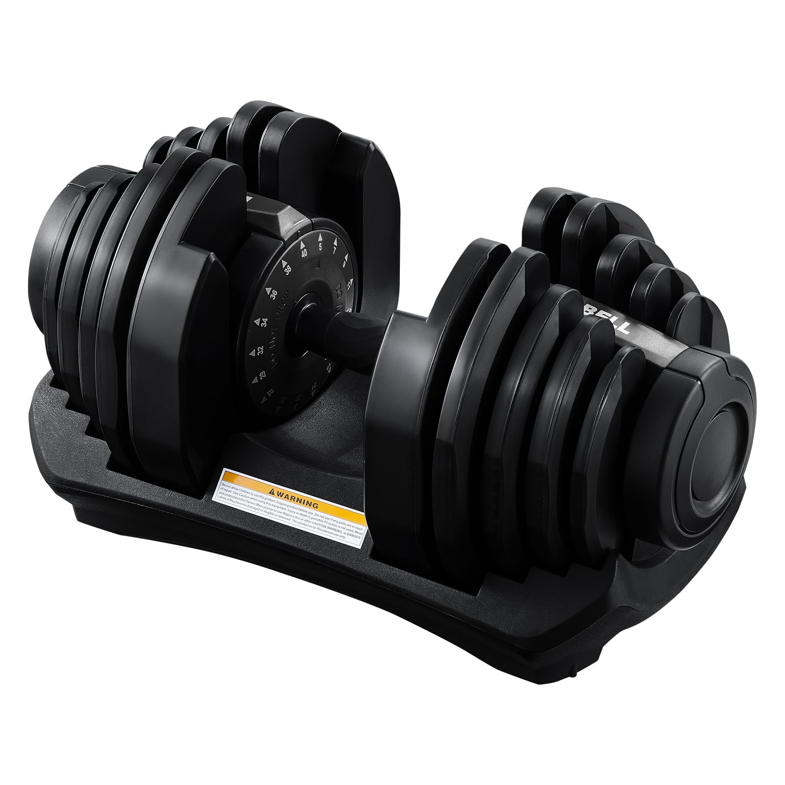 BSTSEL Adjustable Dumbbells Set Single 40kg, Pair 80kg, Muscle Building, Strength Training, Adjustable Weights for Home Gym, Space Saving, Safety Locking Mechanism (Black, Single-40kg, B)