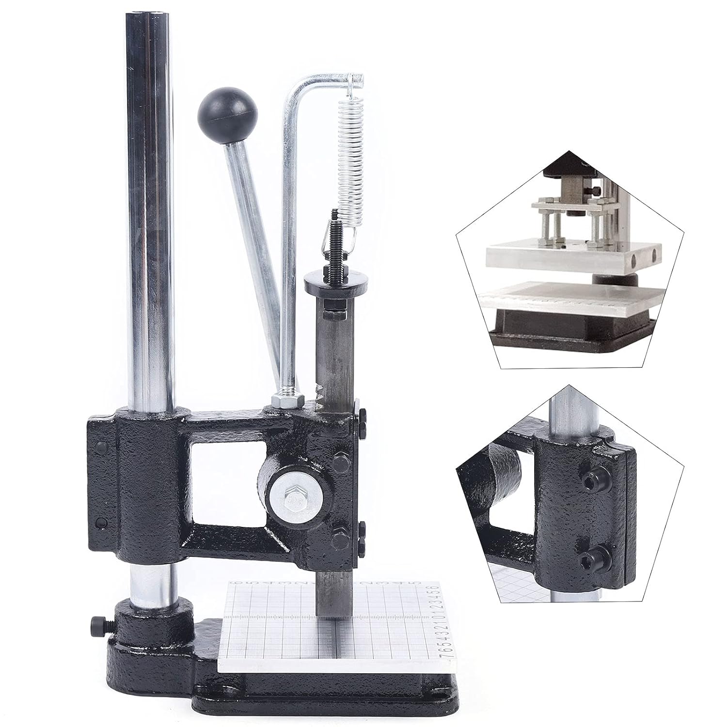 Leather Press Imprinting Machine, Manual Punching Stamping Logo Press Leather Hole Tool for Punching, Pronging and Stamping