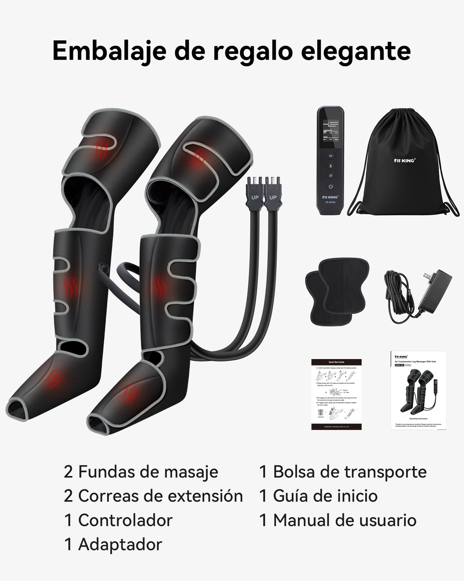 FIT KING Masajeador de piernas para pies, pantorrillas, muslos y calor