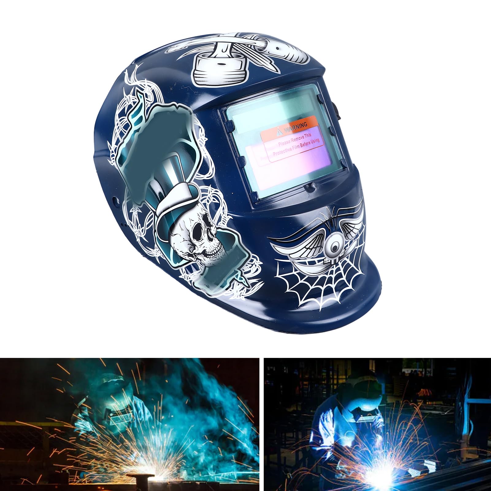 Solarbetriebener Schweißhelm, Automatische Verdunkelung, 93 X 43 Mm, Großer Bildschirm, Tragbar, Verstellbar, Schweißhelm, Breite Anwendung Zum Schneiden