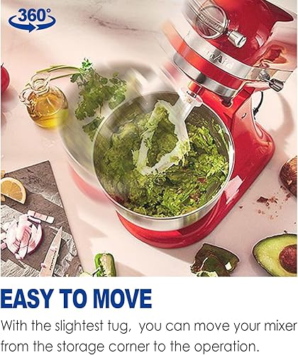 Miniatura 2 de MIMORE Alfombrilla deslizante para mezclador KitchenAid de 4.5 a 5 cuartos de galón, cabezal inclinable, alfombrilla mezcladora compatible con