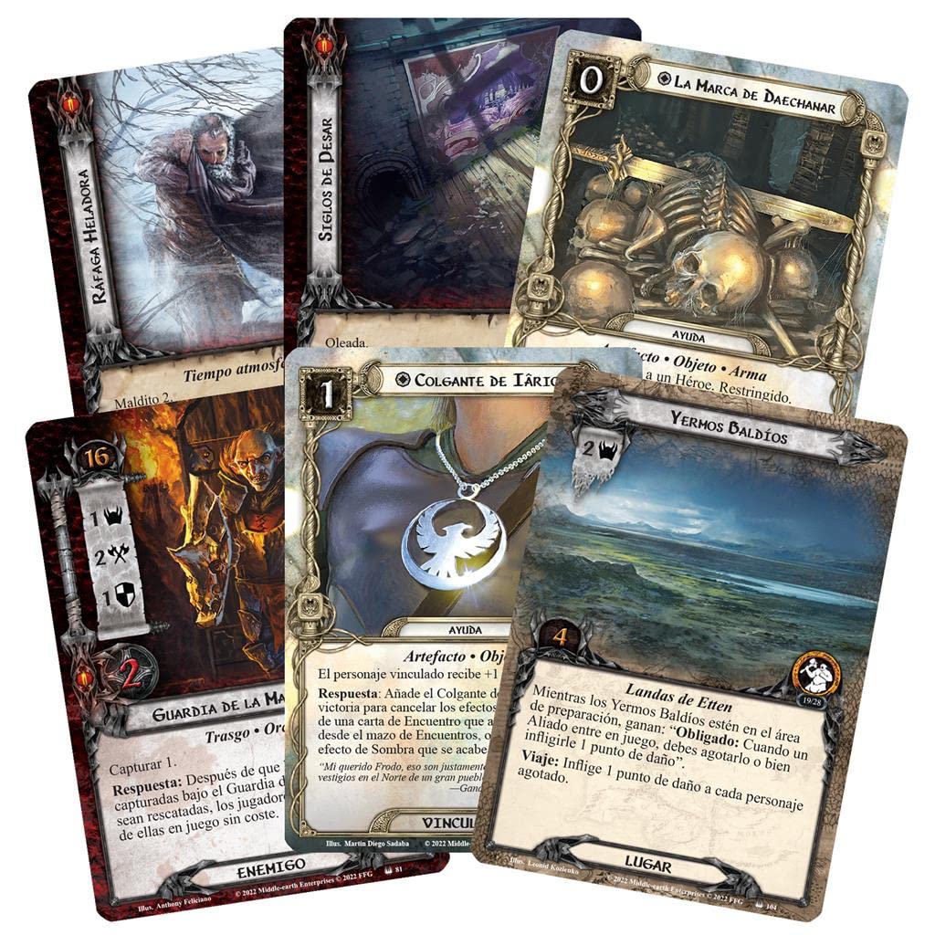 Fantasy Flight Games, El Señor de los Anillos el Juego de Cartas, Angmar despertado Expansión de Campaña, MEC108ES, Multicolor