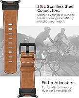 Vista 2 de Miimall Leather Band for Samsung Galaxy Watch Ultra 47mm(2025/2024), Premium Full Grain Leather Strap with Metal Connector, Rugged Elegant