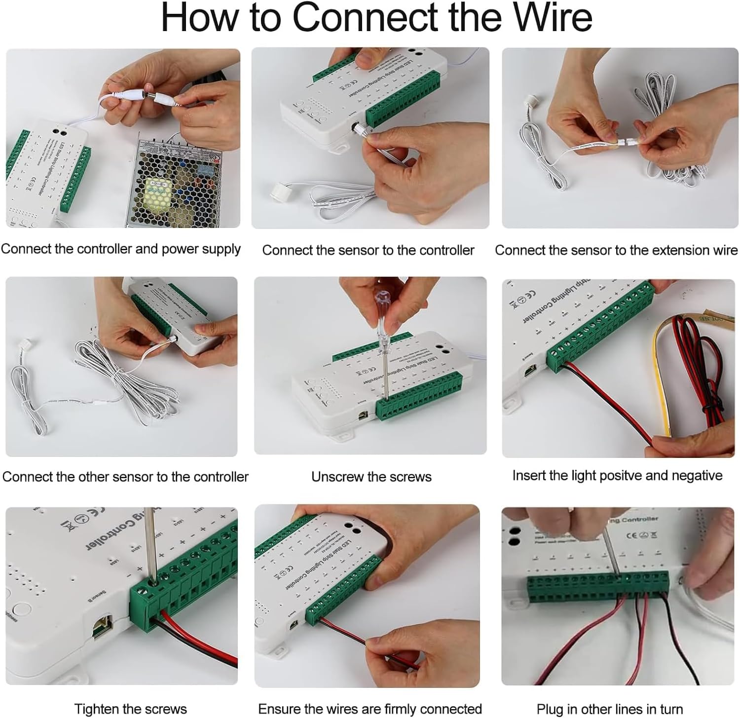 Intelligent Stair Light Motion Sensor LED Stair Lighting Staircase Light Indoor with Main Wire COB LED Strip Light Under Stairway Tread Step Light Cascading Light Up Step by Step for 16 Stair
