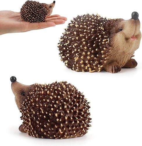 Miniatura 2 de Naysku Figura de erizo de 34 piezas, estatua de jardín de hadas, estatuas de jardín de erizo de plástico, figuras de jardín de animales para patio