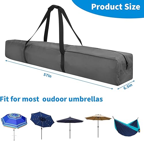 Miniatura 9 de Xxerciz Bolsa de transporte para sombrilla de playa de 9 pies, 600D, impermeable, bolsa de transporte resistente al aire libre para Blissun,