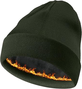 ROYBENS Warm Wool Beanie for Men Women, Thick Fleece Lined Knit Winter Hat