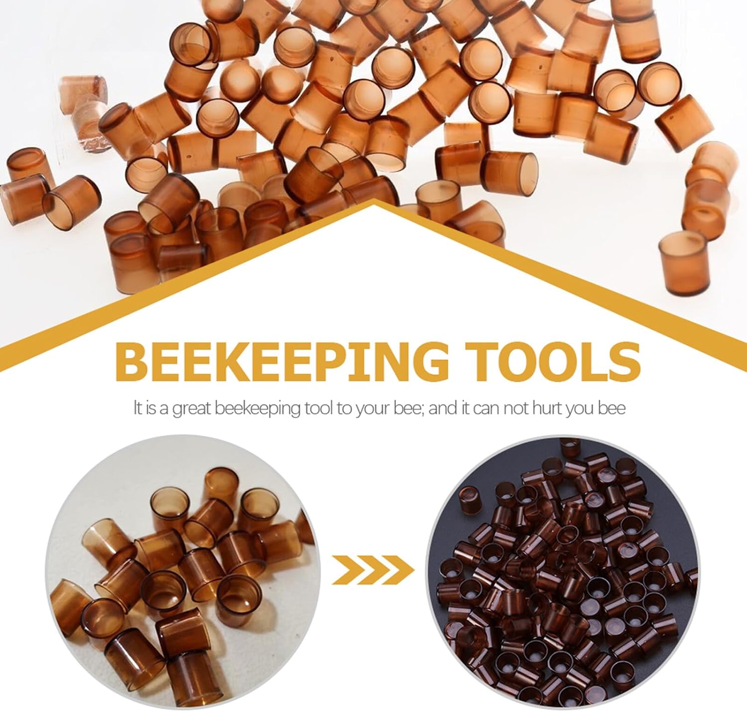 Beaupretty 2000pcs Bee Queen Rearing Kit with Mini Plastic Rearing Cups 0.4inch for Beekeeping Supplies and Queen Cell Incubator Equipment