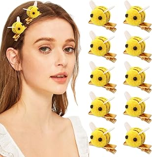 10 Pcs Bee Hair Clips Women Bangs Alligator Clips Spring Themed Birthday Decoration Accessories Animal Daily Hairpins Bobby Pins