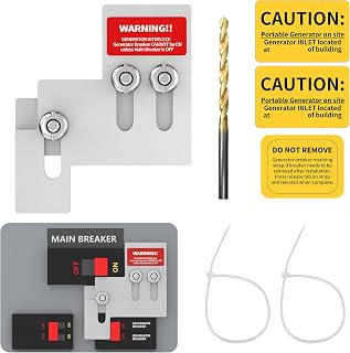 Generator Interlock Kit Compatible with Square D QO or Homeline 100 or 125 Amp Panels, Interlock Kit with 3/4 to 7/8 Inches Spacing Between Main and Generator Breaker