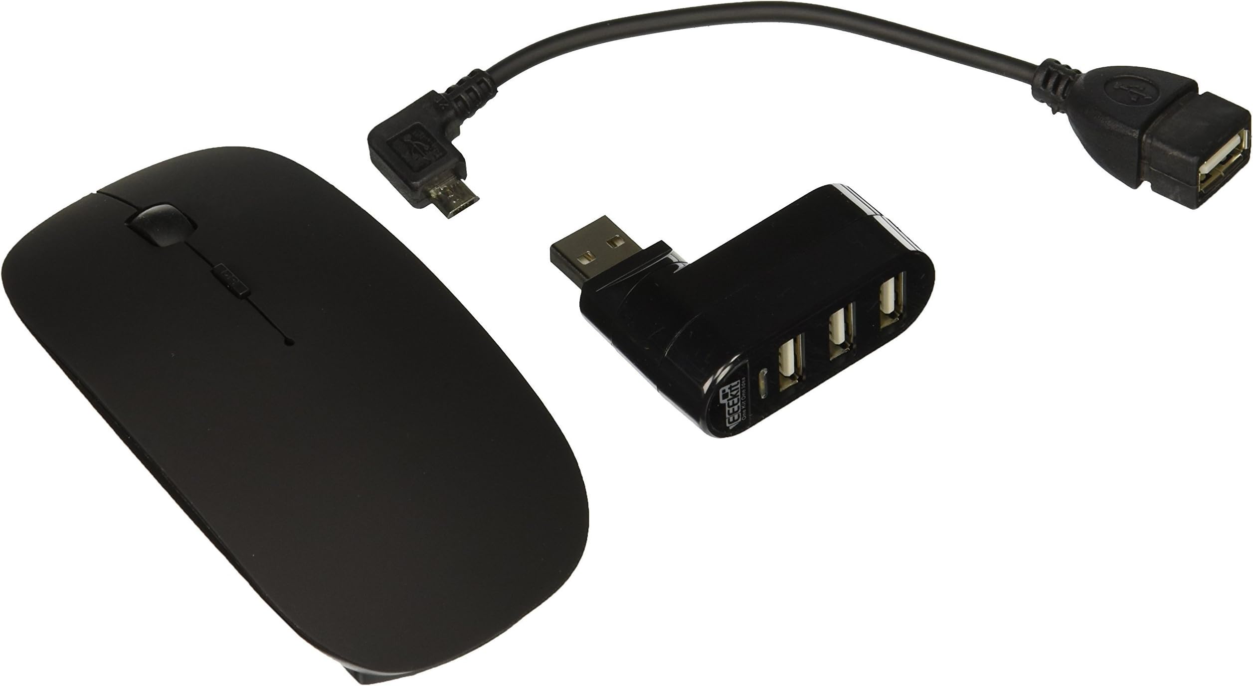 3 in1 Office Accessory Kit for Dell Venue 7/8/10/11/Pro 7000/5000/3000 Tablet, OTG Micro USB to USB A Cable Adapter,USB Hub,2.4G Wireless Mouse