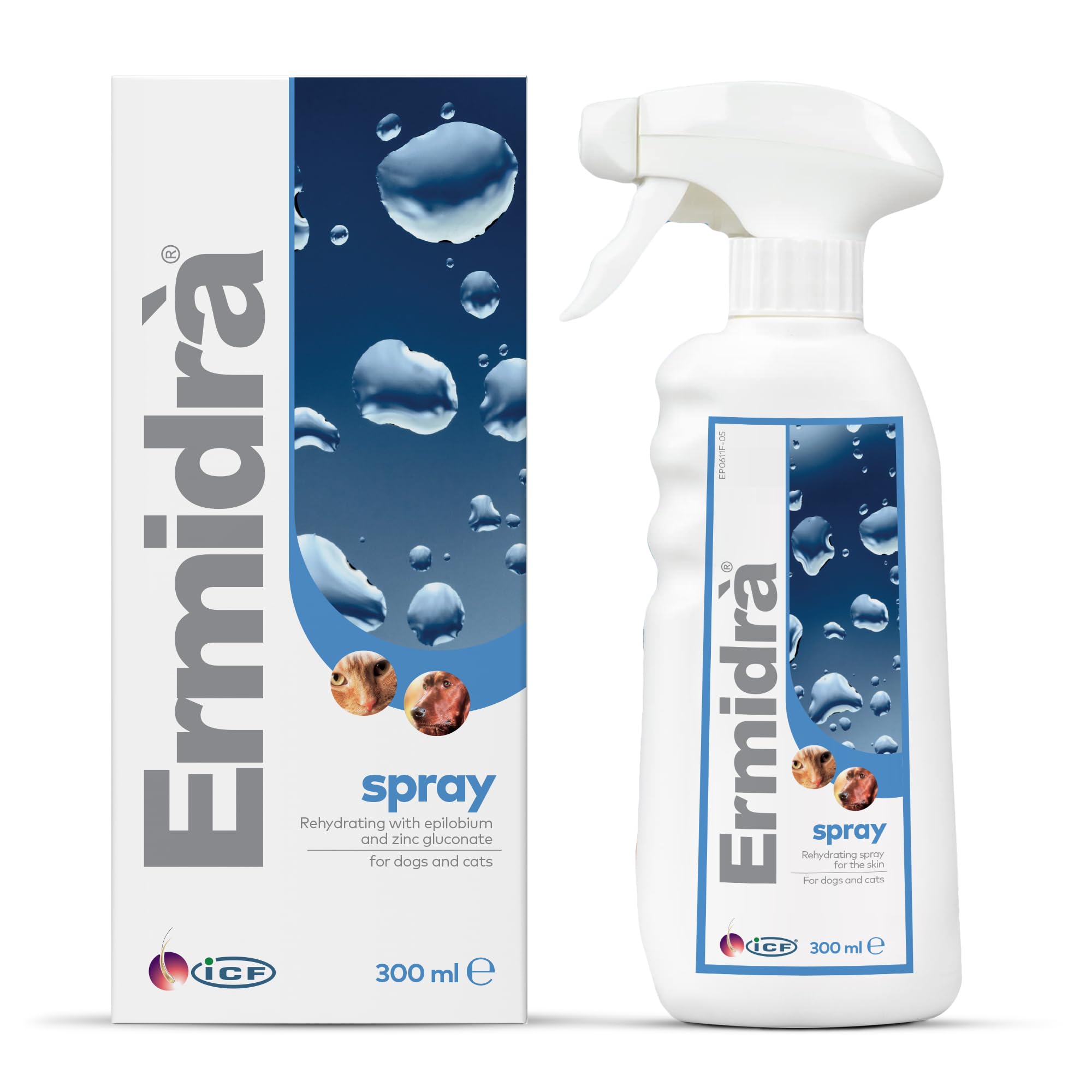 Ermidrà Feuchtigkeitsspray für Hunde, Katzen & Pferde | Hydratisierende & Beruhigende Hautpflege | Unterstützt EIN Weiches & Erfrischtes Fell | Ohne Ausspülen | 300ml