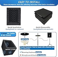 Vista 6 de TroyStudio Cabina Vocal Portátil, Escudo de Aislamiento de Micrófono Plegable Grande, Caja de Absorción de Eco de Sonido para Estudio de Grabación