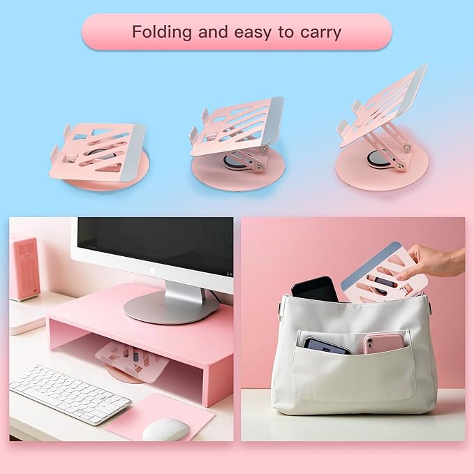 Soporte Giratorio para Tablet 360° Rosa | Ajustable Plegable para Tablets hasta 13" miniatura 7