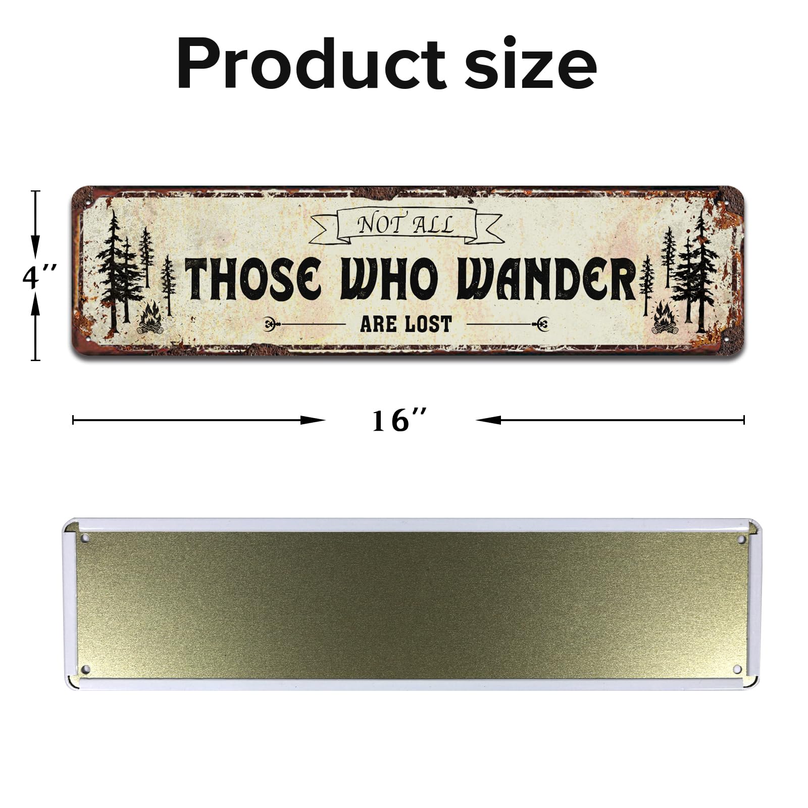Letreros de metal con texto en inglés "Not All Those Who Wander are Lost", decoración del hogar rural para el hogar, sala de estar, cocina, decoración de baño, 4 x 16 pulgadas