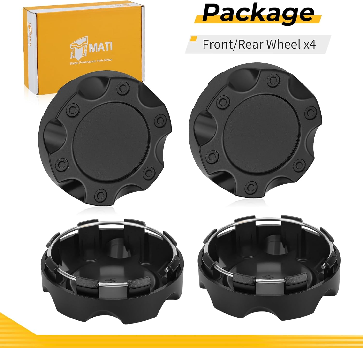M MATI 4Pcs Front or Rear Wheel Center Caps for Polairs RZR XP 1000 2017-2020 RZR 1000 XP Trails Rocks 2021-2022 1522853-655