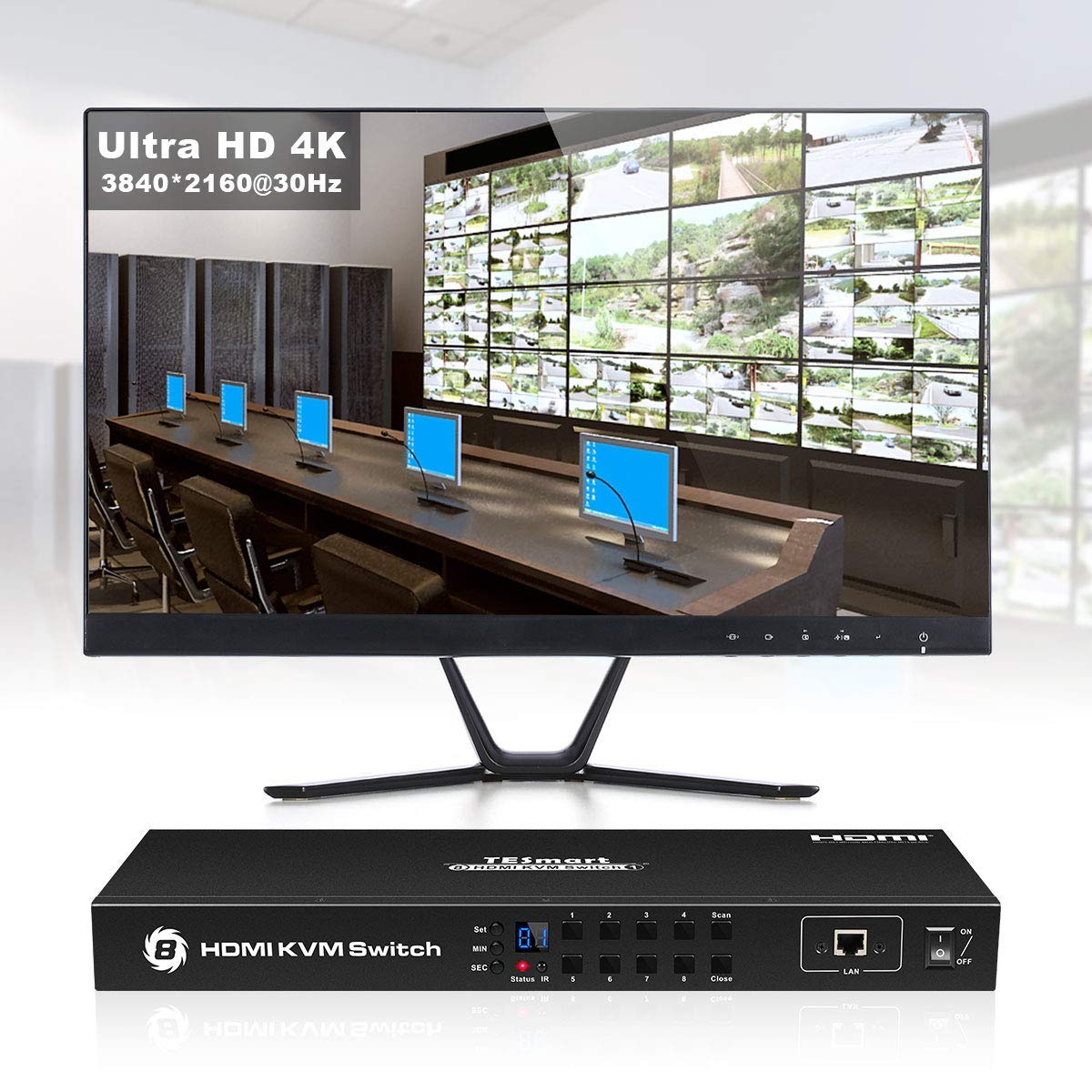 Best Review TESmart 8 Port HDMI KVM Switch 4K @ 30Hz with Standard USB 2.0, IR Remote Control | RS232 | LAN Port | Auto-Scan, etc with Rack Mount 4 Pcs 5ft/1.5m KVM Cable 60% Off Discount TESmart 8 Port HDMI KVM Switch 4K @ 30Hz with Standard USB 2.0, IR Remote Control | RS232 | LAN Port | Auto-Scan, etc with Rack Mount 4 Pcs 5ft/1.5m KVM Cable