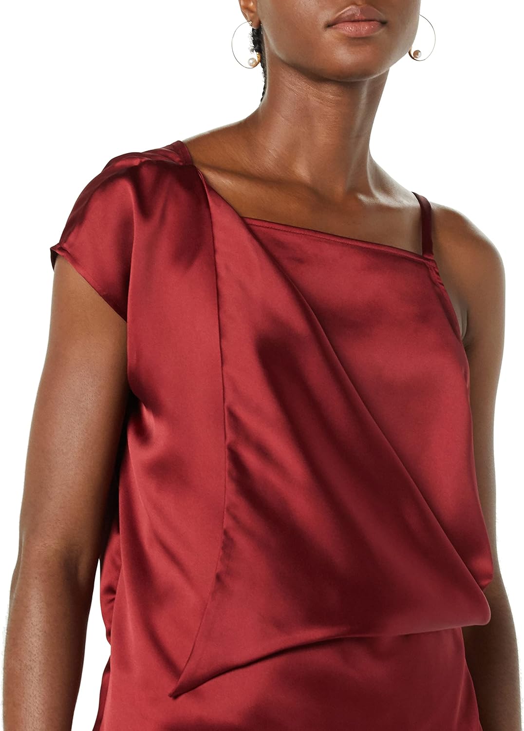 Making The Cut Womens One Sleeve Asymmetrical Strappy Top - Image 5