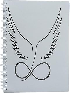 كشكول سلك A5 مسطر بتصميم جرافيك يتضمن ورق أبيض متين مناسب للدراسة المدرسية والكتابة اليومية، 80 صفحة، متعدد الألوان