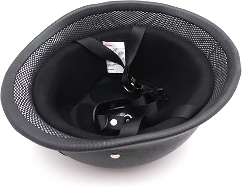 Miniatura 7 de HTTMT MT506-002-XL- DOT - Casco de motocicleta de cuero negro alemán de media cara, gafas de piloto para motociclista, XL