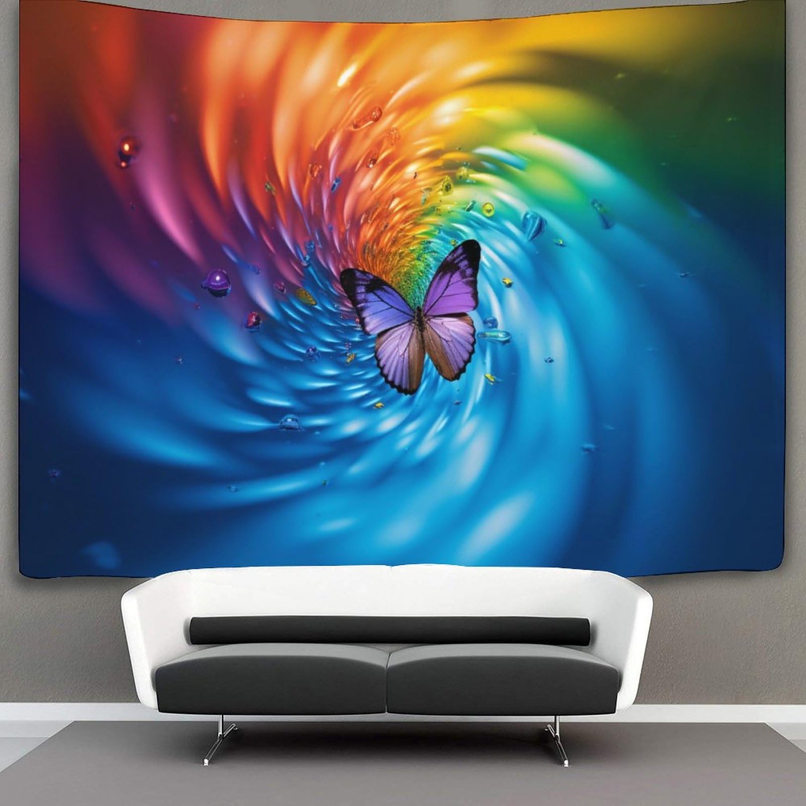 kaiyun Butterfly Tapestry Bedroom Aesthetic Indie Wall Room Decor Wall Hanging,Wall Art 180cmx230cm