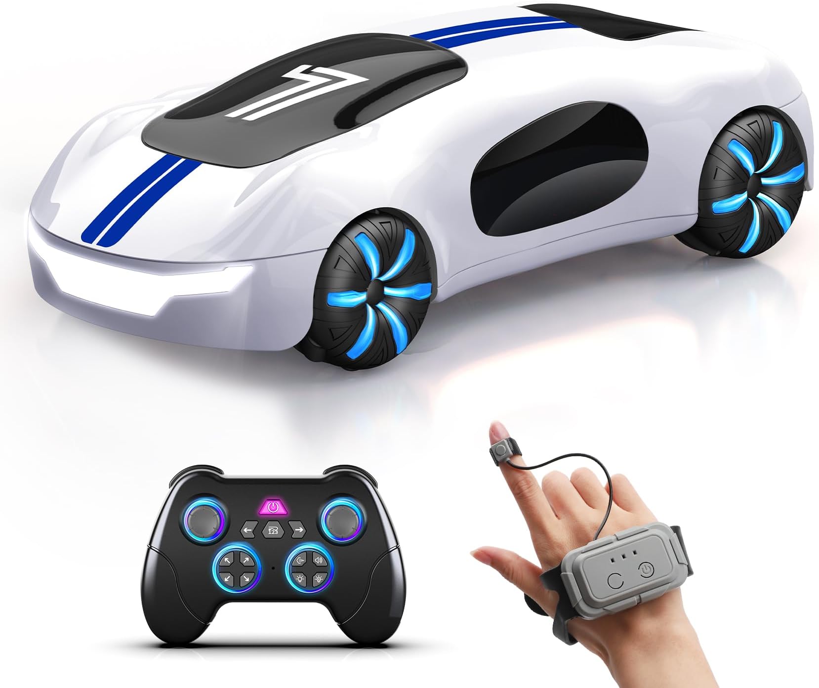 AEROQUEST Gesture Sensing Remote Control Car, Drift RC Stunt Car with Light Spray & Sound, 2.4GHz Hobby RC Cars Toy for Kids, 360° Rotate, Birthday Gifts for Boys Girls 4-12