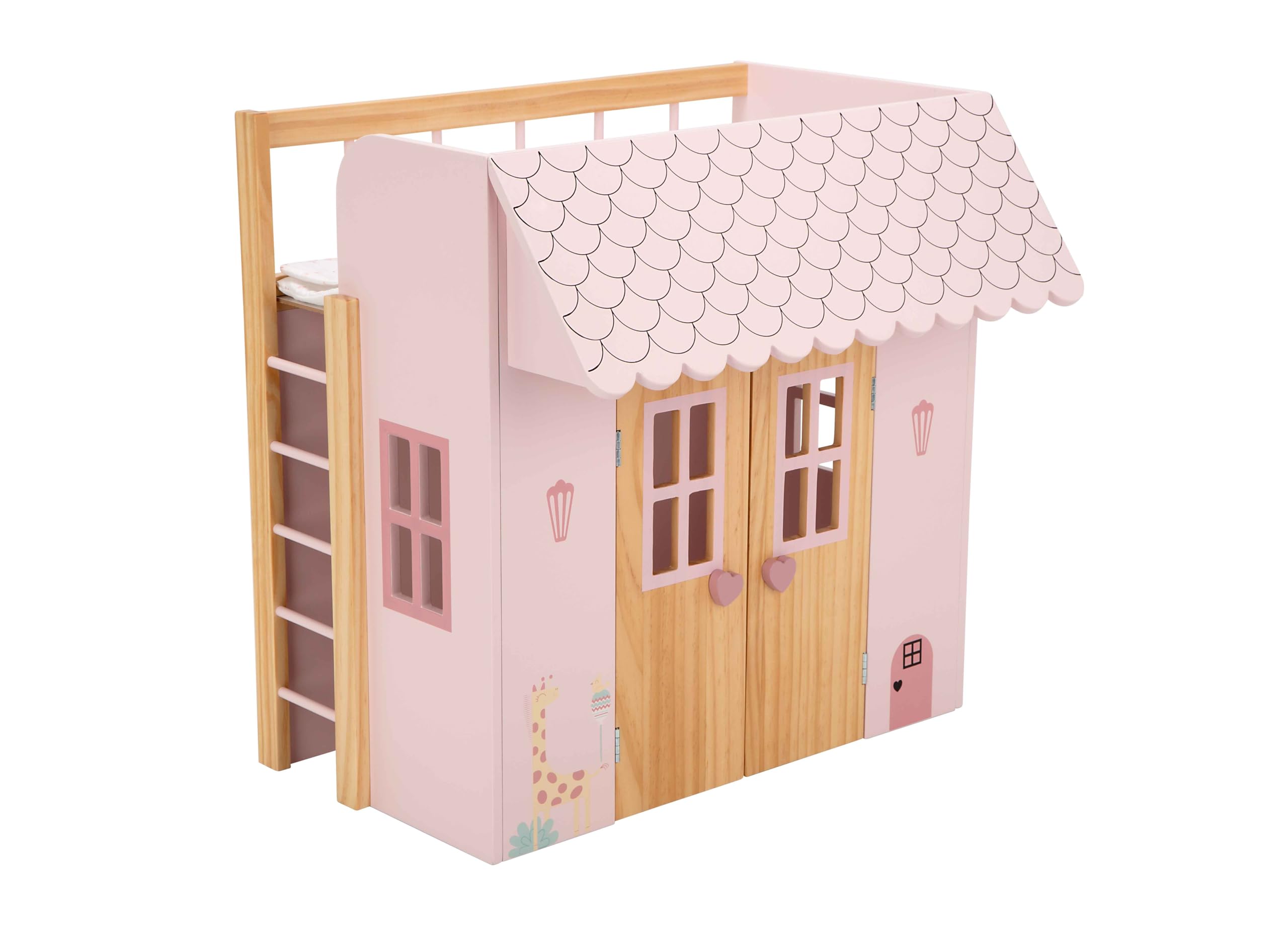 Arias - Letto A Casetta In Legno Della Collezione Nature. Set Di 3 Grucce Incluse. Dimensioni: 50 X 39 X 50 Cm. Giocattolo Bambini +3 Anni (ARI21589)-image