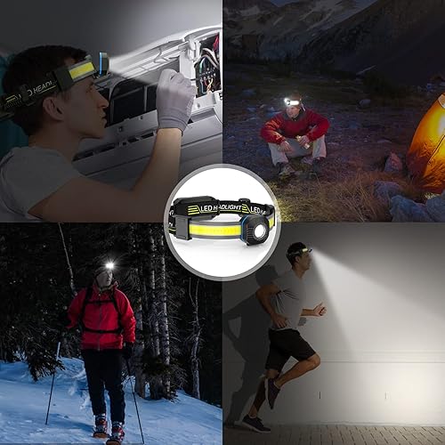 Miniatura 7 de Linterna LED para faros delanteros, súper brillante recargable con luz trasera roja, iluminación de 230, impermeable IPX6, 10 modos de lámpara