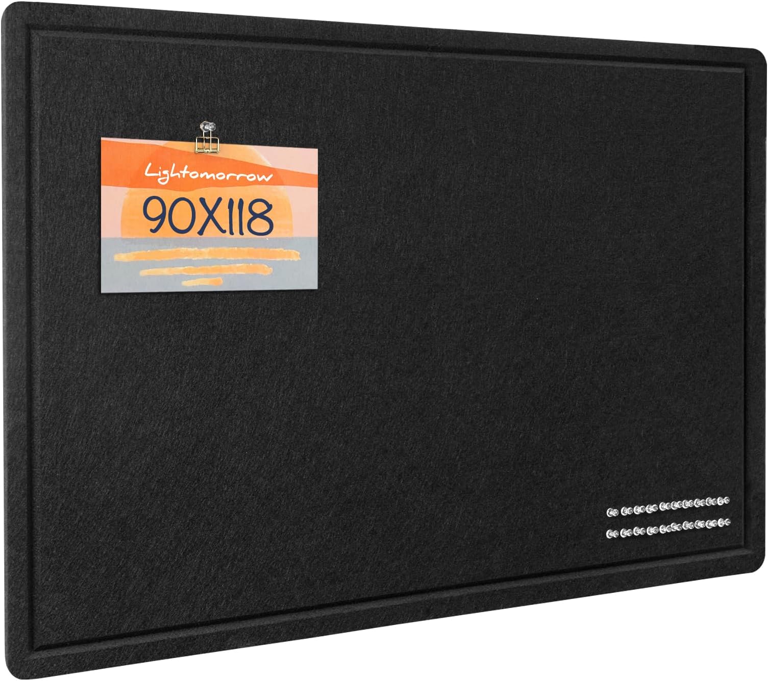 Lightomorrow Large Bulletin Board - 48 X 36 Inches, Decorative Felt Pin Board For Wall - 4' X 3' Foldable Photo Display Board With Self-Adhesive Tape, Includes 20 Push Pins - Gray