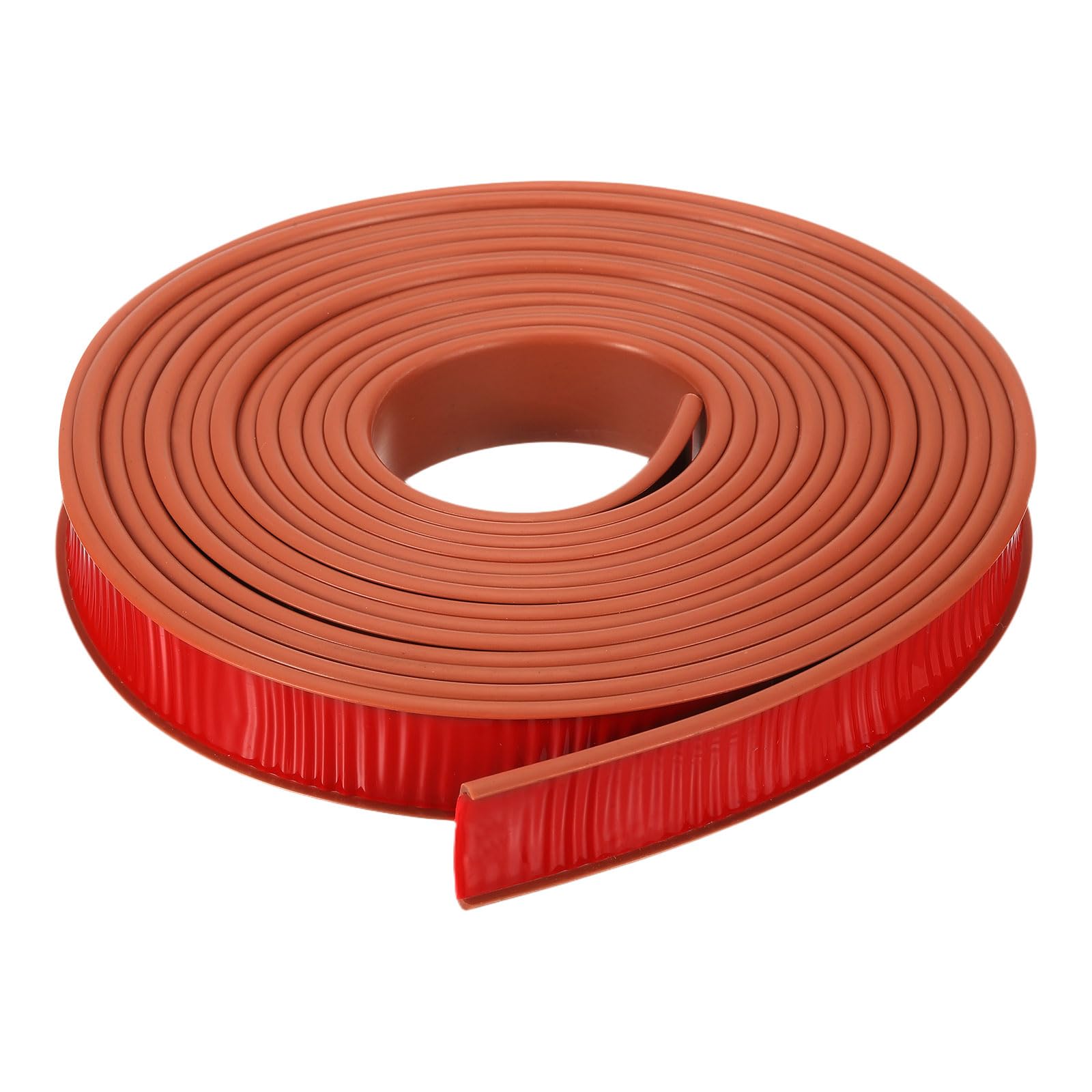 Muiltvoe U-Shape Edge Banding, 16.4ft Self-Adhesive U Channel Edge Protector TPE Flexible Furniture Edge Protector Veneer Edging Trim for Cabinet Table Shelves (9mm, Brown)