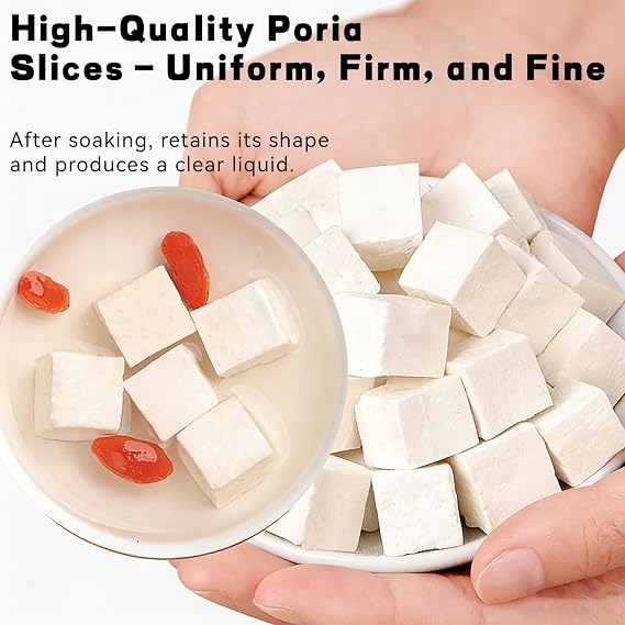 Poria Cocos - 8oz(227g)- Fu Ling - From 100% Nature - No Sulfur Fumigation - Natural Herbal Ingredient for Beverage, Soup, Porridge & Baking - No Additives