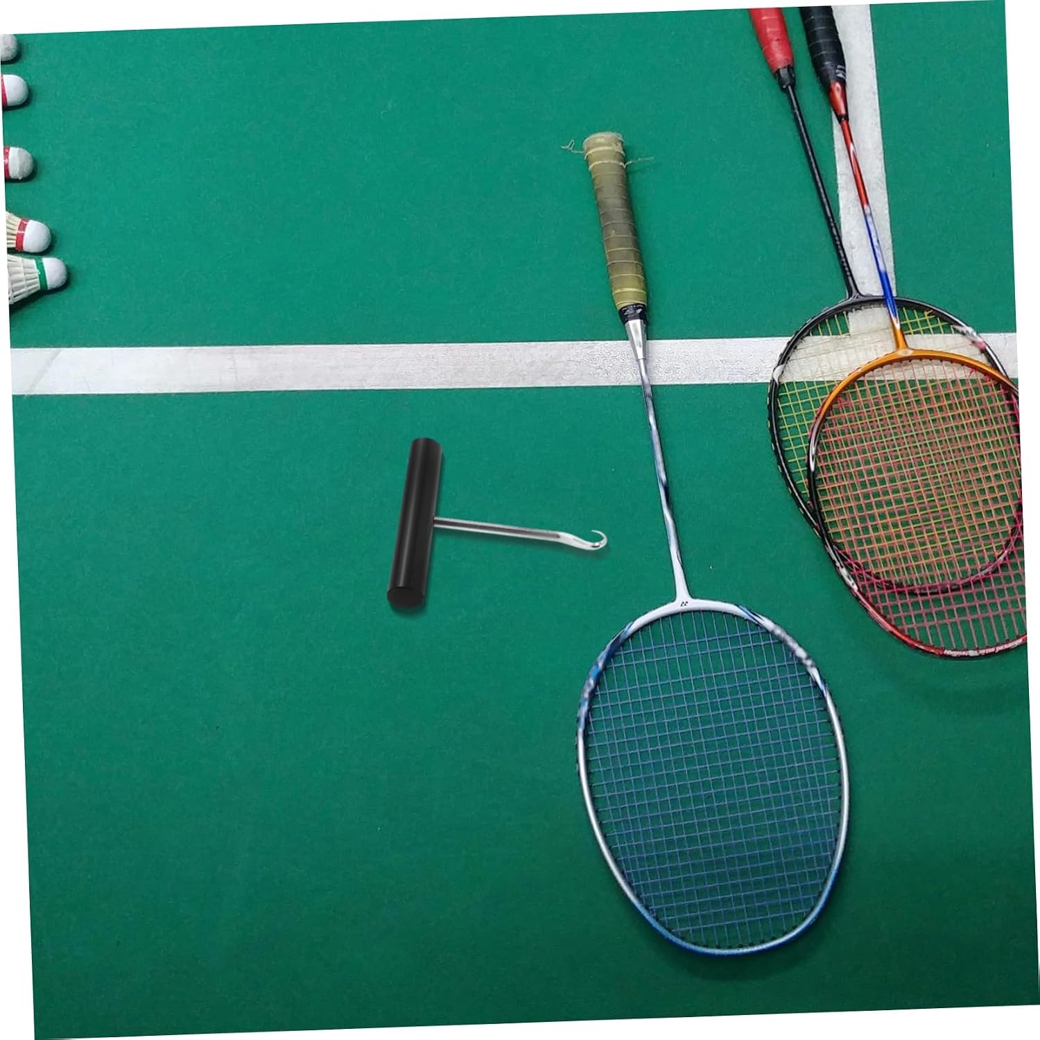 Badminton Tennis Racket Stringing Tool Pulling Machine Racquet Net Threading Hook Accessory for Sports Equipment Puller Maintenance
