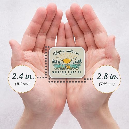 Miniatura 2 de Christian Art Gifts Imán inspirador para refrigerador con versículo bíblico para hombres y mujeres Dios está conmigo