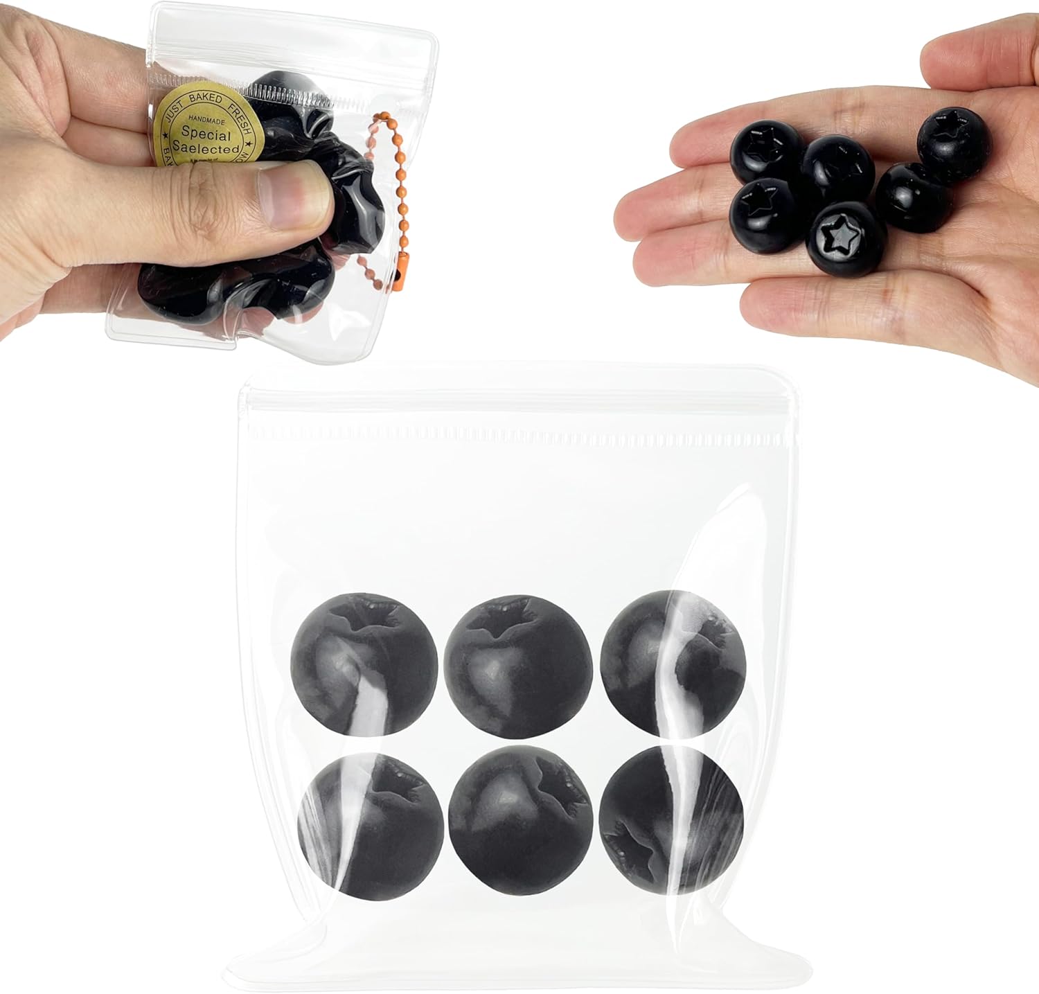 ZTATU Mini Fruit Taba Squishy Toys for Kids - Blueberry Fufu Squishy Stress Balls for Adults & Kids - Stress Relief Toy Sensory Squeeze Ball for Office, Classroom - Party Favors