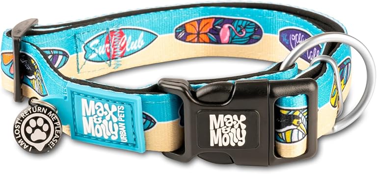 Max & Molly Urban Pets Original Serisi Akıllı Künyeli Köpek Boyun Tasması (M, Aloha)