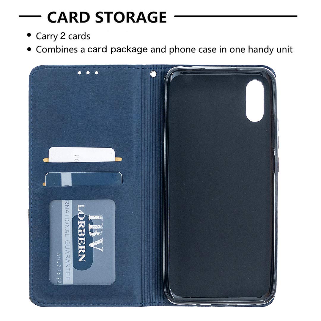 QiongniAN Custodia per Xiaomi Redmi 9A,Custodia in Pelle Custodia per Xiaomi Redmi 9A M2006C3LC M2006C3LG / Redmi 9AT M2006C3LVG / Redmi 9i M2006C3LII Custodia Cover Case Red