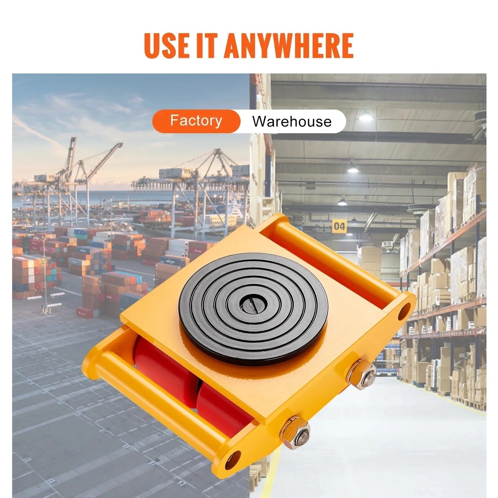 hulajnoga do mebli 6T Machinery Skate Dolly Industrial Mover z 4 kołami PU i antypoślizgową nasadką obrotową o 360° samochodowymi koło wózek
