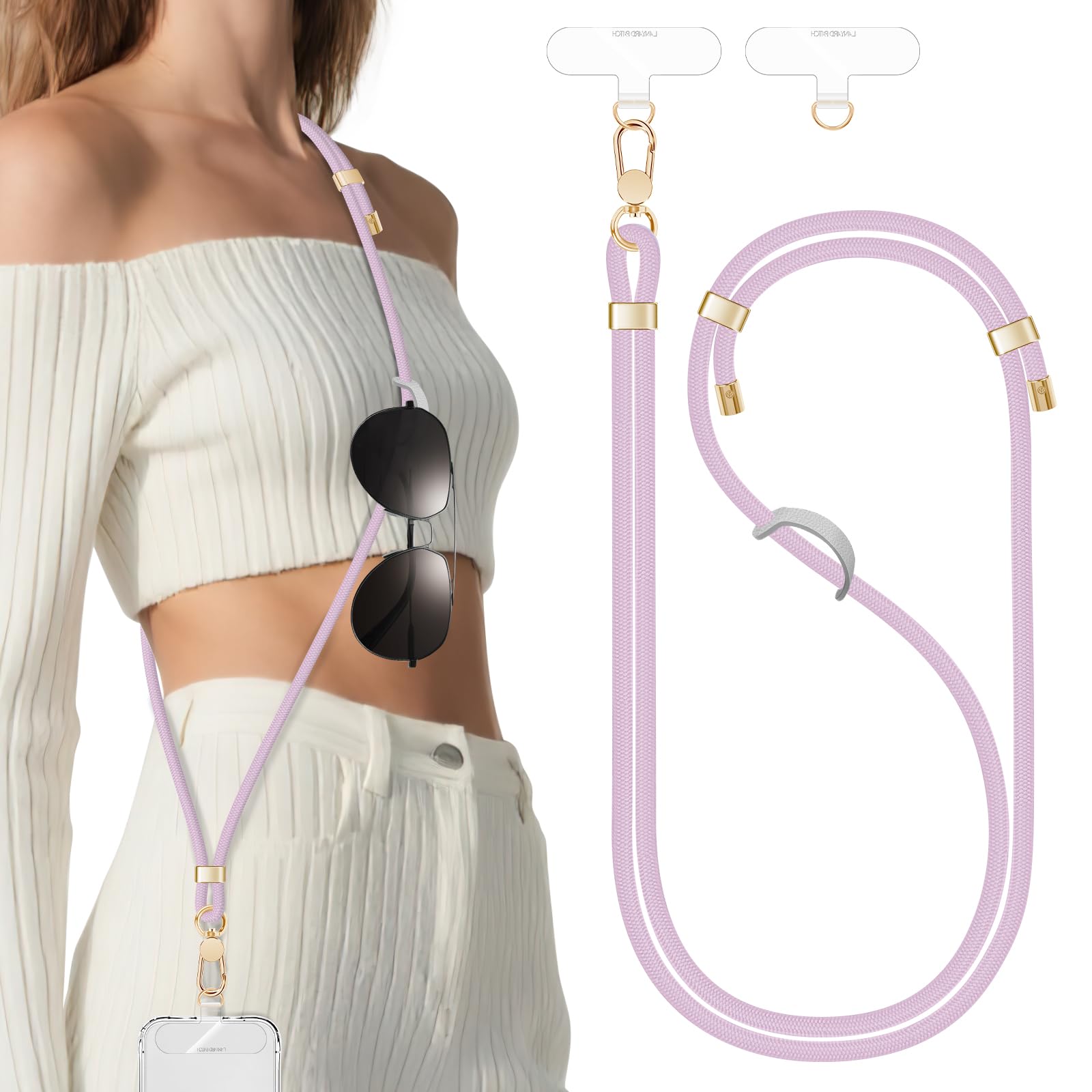 X-Lounge Phone Lanyards For Around The Neck, Crossbody Cell Phone Strap with Premium Metal Buckles Universal Neck Strap Holder with Clear Phone