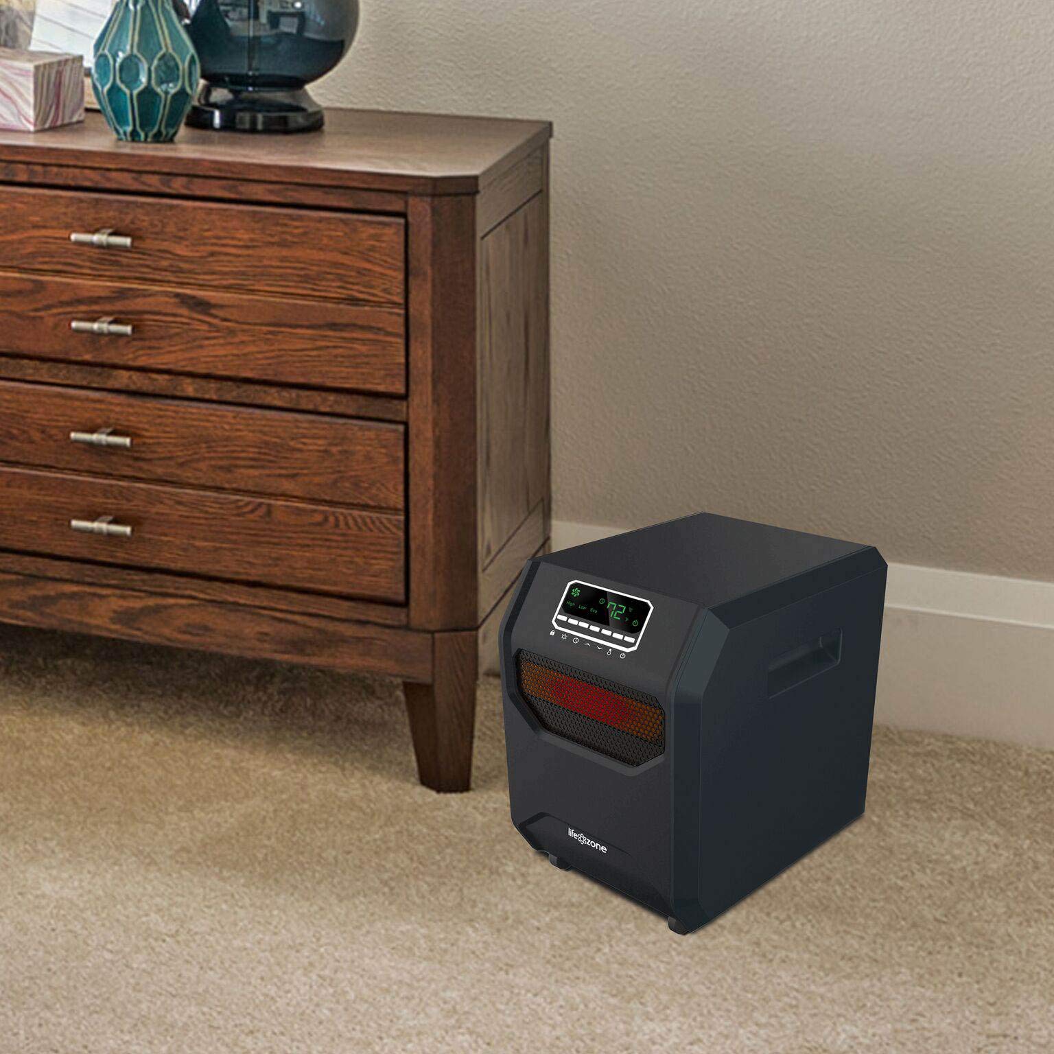 Amazon.com: Lifesmart 4-Element Quartz Infrared Portable Large Room  Electric Space Heater with 3 Heat Power Settings, Black (2 Pack) : Home u0026  Kitchen