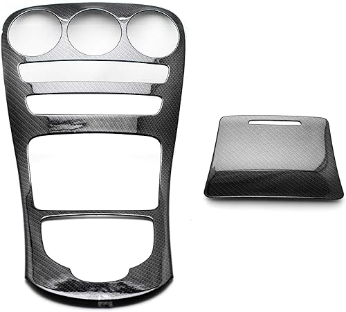 Miniatura 2 de x xotic tech Cubierta del marco del panel de palanca de cambios de la consola central, patrón de fibra de carbono, compatible con Mercedes Benz