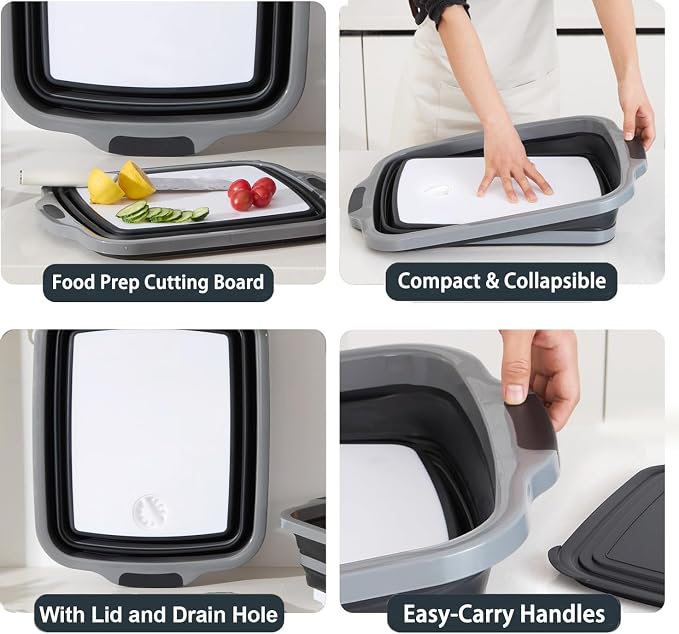 Tuppers plegables para BBQ 30L y 16L juego de 3 piezas miniatura 8