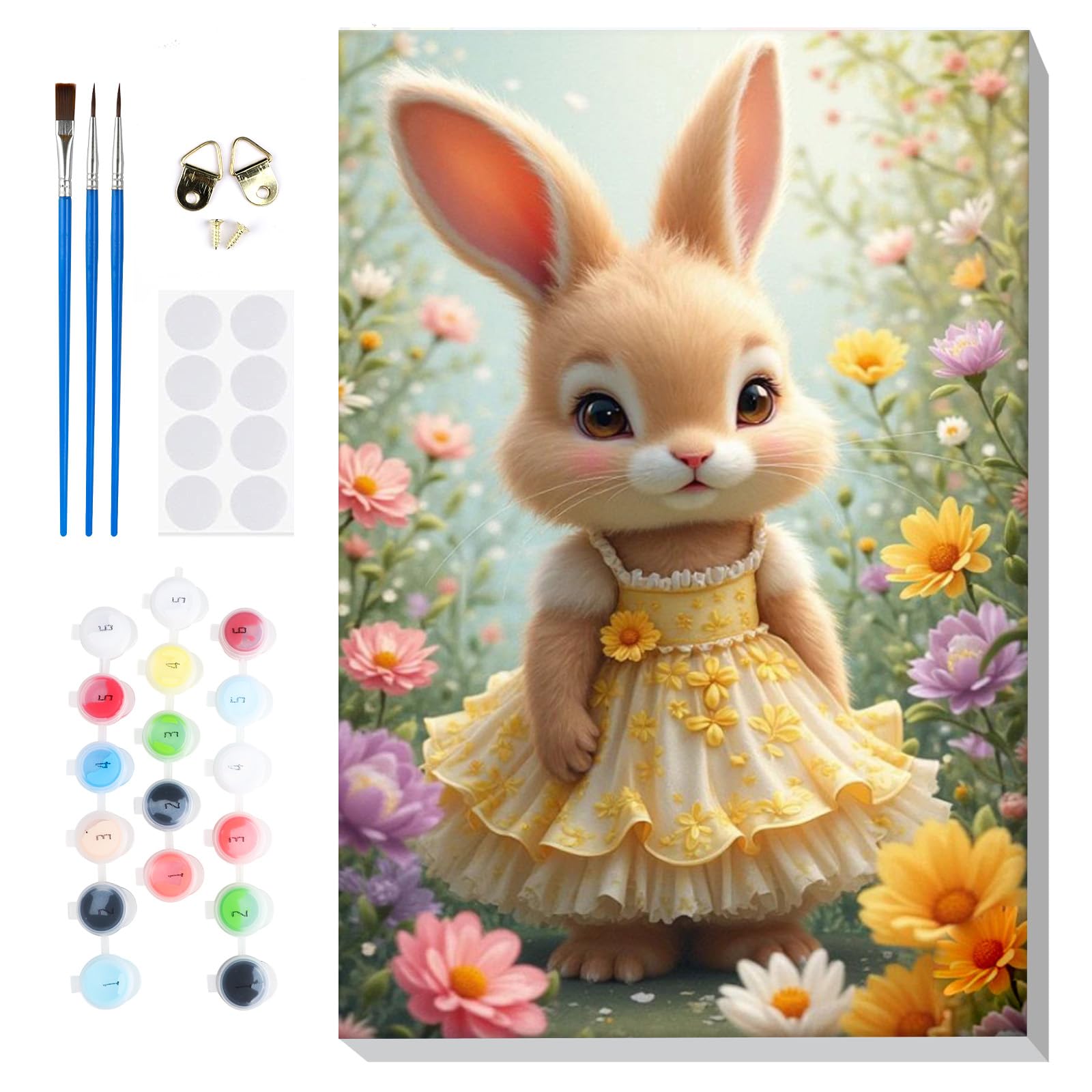 Lxmsja Pintar por Numeros Pato Adultos con Marco, DIY Cuadros para Pintar Pascua Colorear por Números Lienzos, Pintura Acrilica Manualidades Adulto Decoracion Hogar Pared 20x30cm — view 12