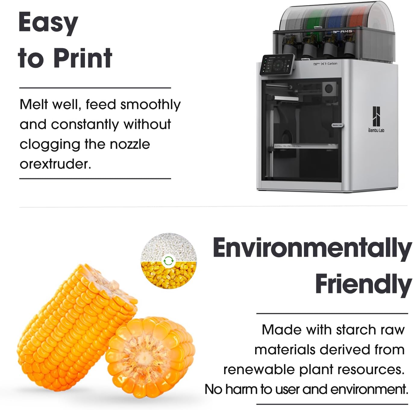 eSUN CMYK PLA+ Filament Bundle 1.75mm, 3D Printer Filament PLA Plus, Dimensional Accuracy +/- 0.03mm, 1KG per Spool, 4 Spools CMYK Color Lithophane 3D Printing Filament