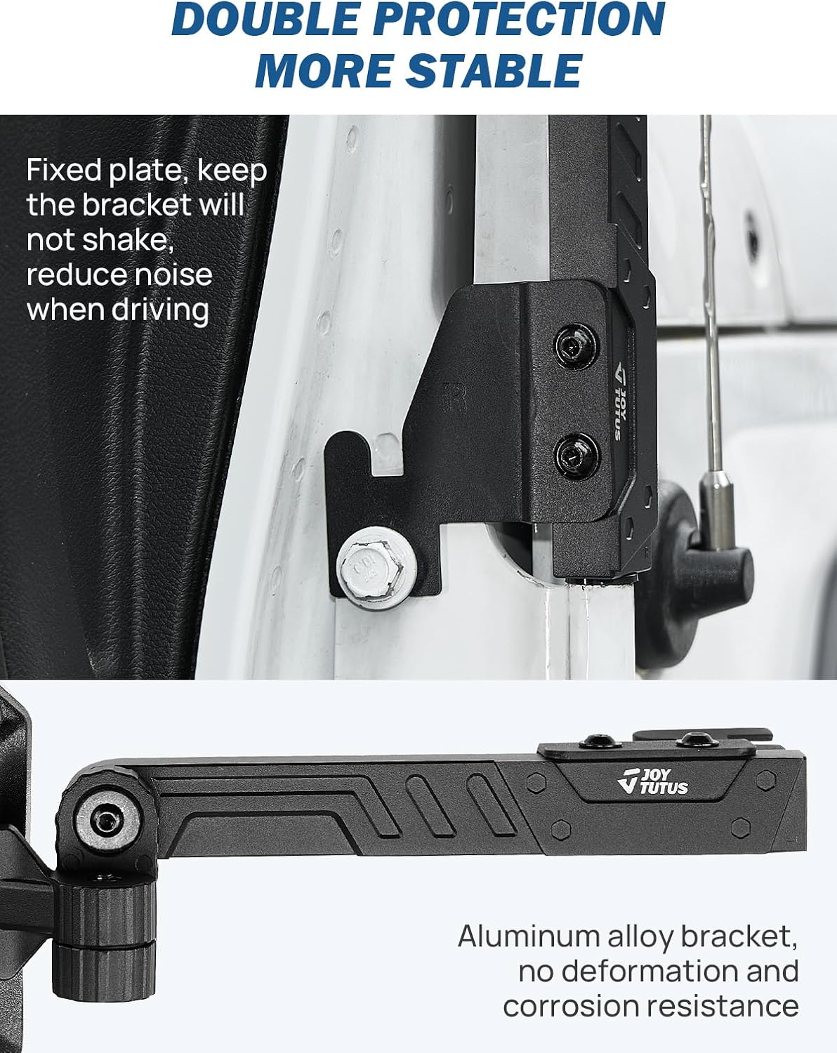 JOYTUTUS Mirrors Doors Off Compatible with Wrangler JK JL Gladiator JT, Door Hinge Mirror Anti-shake Wide Vision Easier Install, Doorless Side Quick Release Mirror