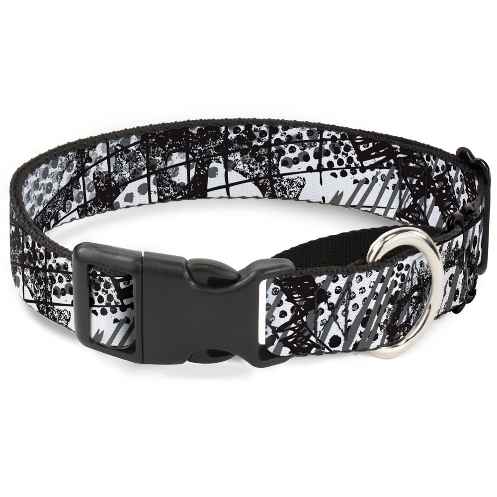 Buckle-Down Grunge Trad Martingale Hundehalsband – Schwarz/Weiß, 3,8 Cm Breit, Für 33-45,7 Cm Halsumfang