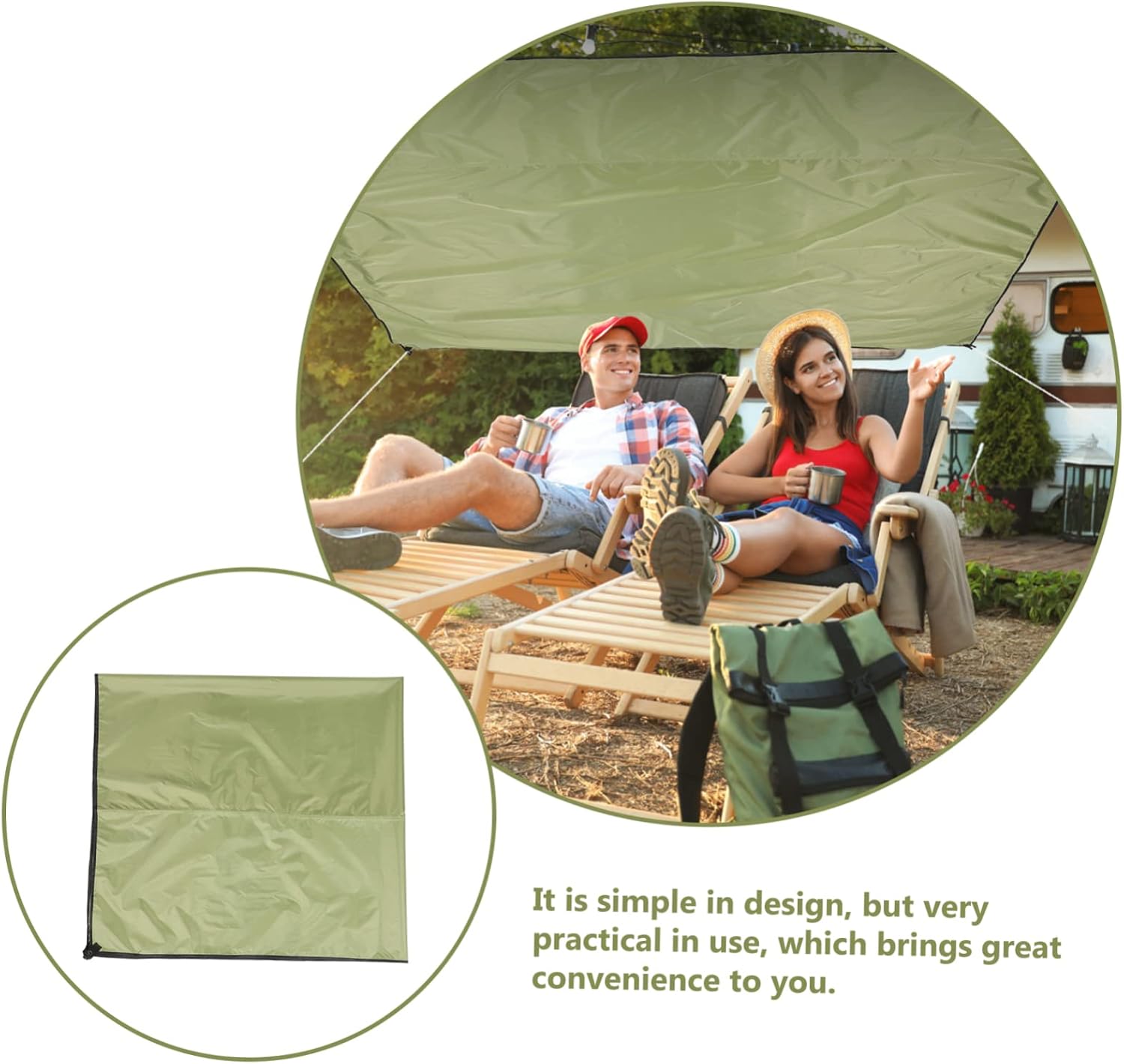 Totority Outdoor Shade Sail Sun Shelter Oxford Fabric Waterproof Tent Awning for Camping Hiking