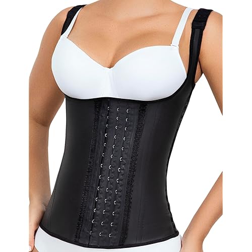 LadySlim by NuvoFit Fajas Colombiana Full Latex Chaleco Vest Waist Cincher Trainer Trimmer Girdle Workout Corset Body Shaper