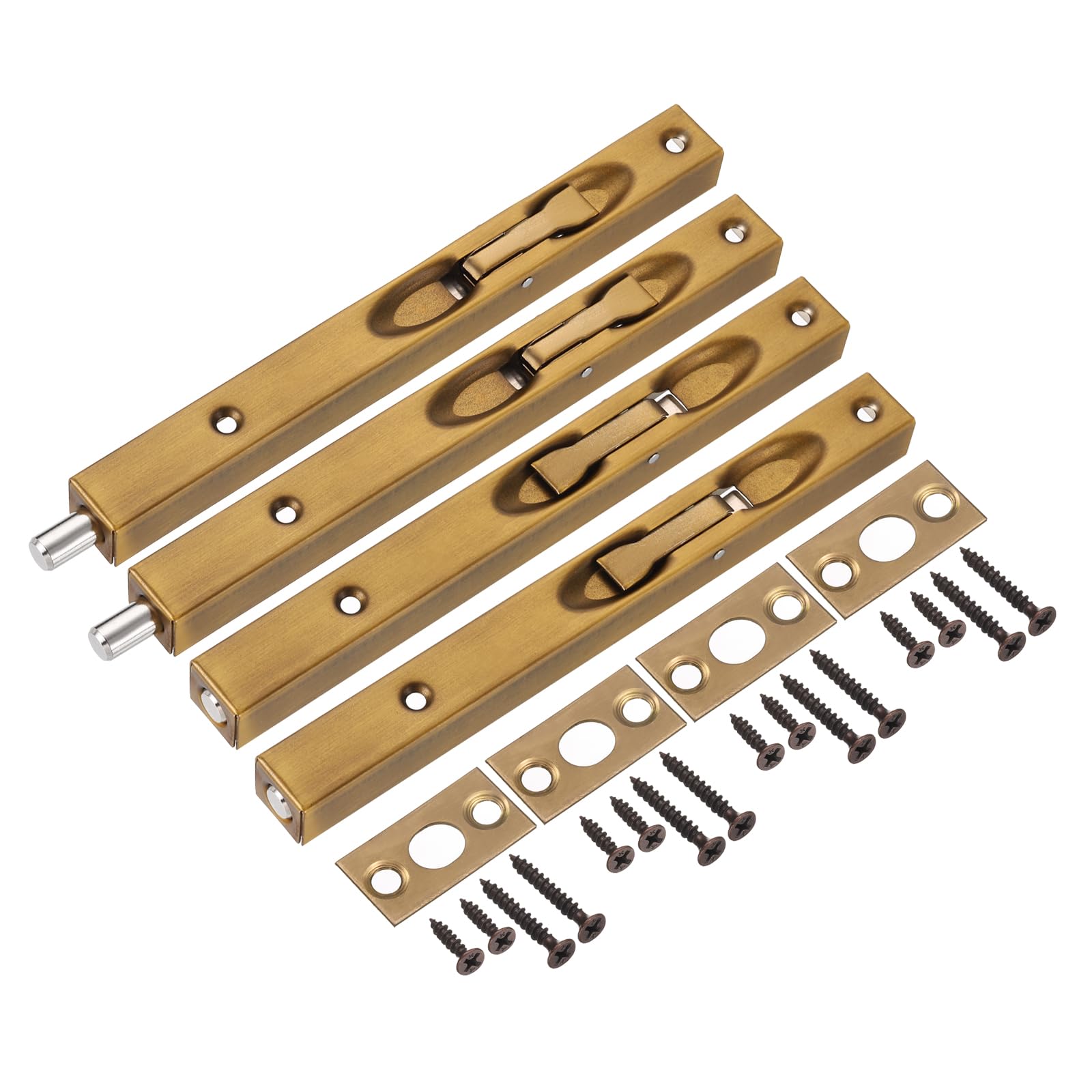 Loquet coulissant en acier inoxydable 20,3 cm bronze doré uxcell x4