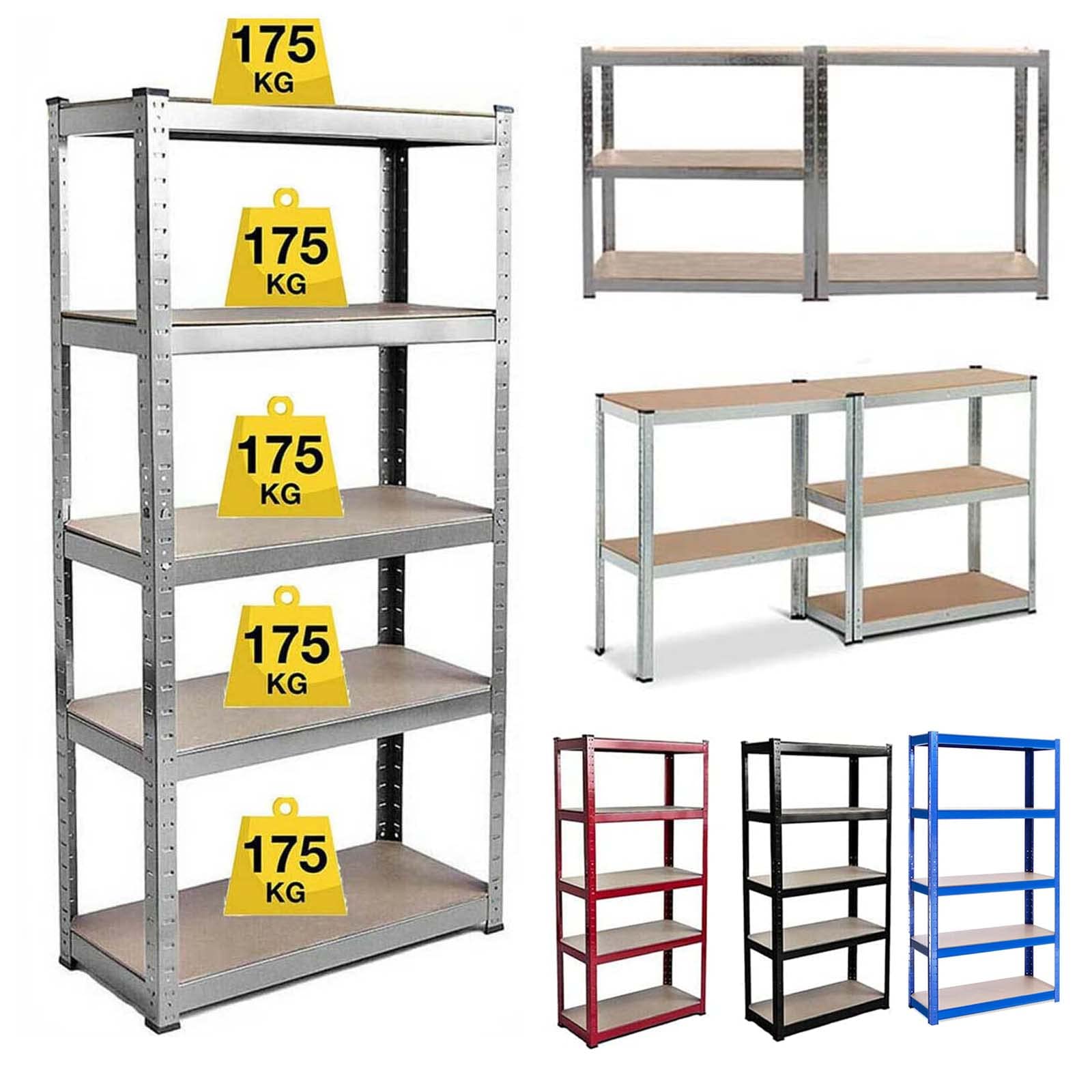 Sponsored Ad – Heavy Duty 5 Tier Boltless Shelving Unit Warehouse Garage Utility Home Storage Rack, 5 Adjustable Shelves (175KG Per Shelf), Can be split to create 2 seperate Shelf Units, 150 x 70 x 30cm - Galvanised