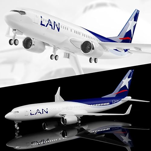 Miniatura 3 de Joylluoan 1130 LAN 737 aleación fundido a troquel aviones modelo con luz LED